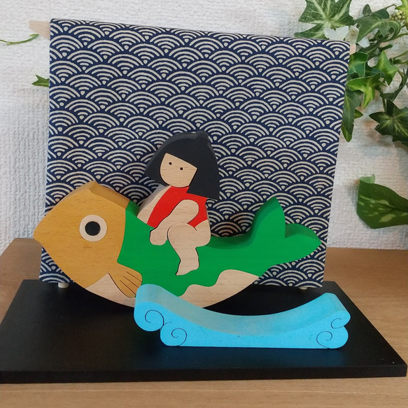 五月人形　鯉乗り金太郎(大)　垂れ幕つき 5枚目の画像