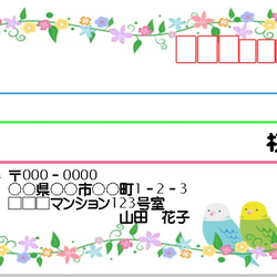 No.225★30枚★宛名シール(セキセイインコ) 2枚目の画像