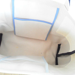 ８号帆布トートバッグ（小）（ネイビー縞×生成）4 4枚目の画像