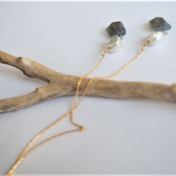 Labradorite＊星降る夜のラブラドライトピアス＆イヤリング 6枚目の画像