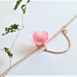 【再販】Pink rose＊薔薇の帯留め 2枚目の画像