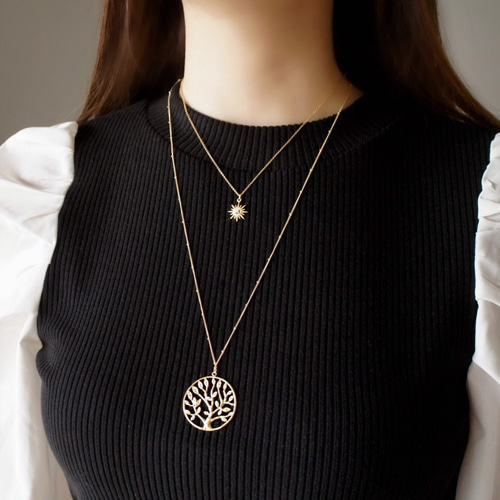 Golden Tree Circle ツリー・ロング・ネックレス(60センチ Golden Tree Circle ツリー・ロング・ネックレス(60センチ