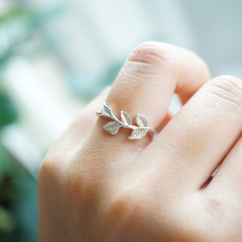 Silver Leaf Ring, Nature Inspired Sterling Silver Leaves