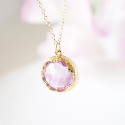 14kgf ピンク・ラベンダー・ウェービィ・ネックレス ~ pink lavender ~ 3枚目の画像