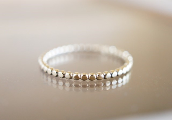 【☆本日まで☆】K10 Gold◆ペブル・ドット・リング ~bubbly~ 4枚目の画像