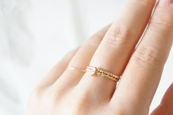 【☆本日まで☆】K10 Gold◆ペブル・ドット・リング ~bubbly~ 5枚目の画像