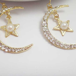 moon＆star pierce(ビジュー） 4枚目の画像