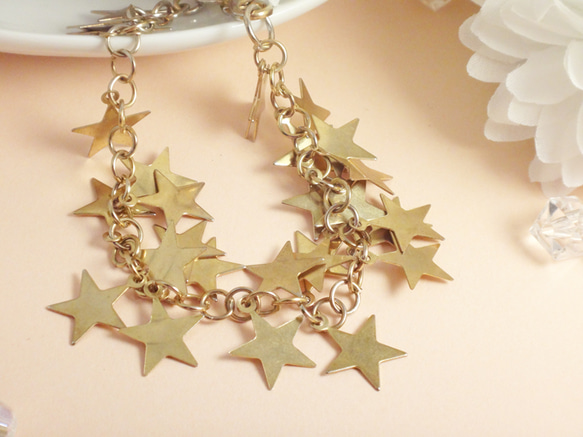星いっぱいキラキラブレスレット☆(gold) 2枚目の画像