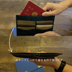Passport Wallet / Blue Green **パスポートも入るお財布 4枚目の画像