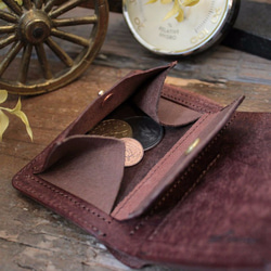 手のひらサイズの三つ折り財布 / MitsuOri Wallet *D BROWN 4枚目の画像