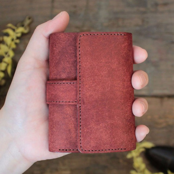 手のひらサイズの三つ折り財布 / MitsuOri Wallet  *BRICK RED 2枚目の画像