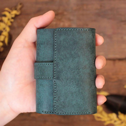 MitsuOri Wallet / BLUE GREEN *小さい財布*三つ折り財布*ミニ財布*革財布 2枚目の画像