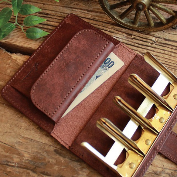 超個性的な極小財布 / Coin Wallet Ⅱ *D BROWN　コインキャッチャー ( GOLD ) 6枚目の画像