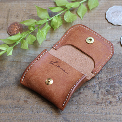 【極小サイズ】Tiny Coin Case / CAMEL *レザーコインケース*小さい小銭入れ*プエブロ 3枚目の画像