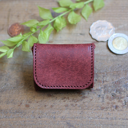 【極小サイズ】Tiny Coin Case / BRICK RED *レザーコインケース*小さい小銭入れ*プエブロ 2枚目の画像