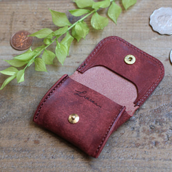 【極小サイズ】Tiny Coin Case / BRICK RED *レザーコインケース*小さい小銭入れ*プエブロ 3枚目の画像