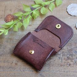 【極小サイズ】Tiny Coin Case / D BROWN *レザーコインケース*小さい小銭入れ*プエブロ 3枚目の画像