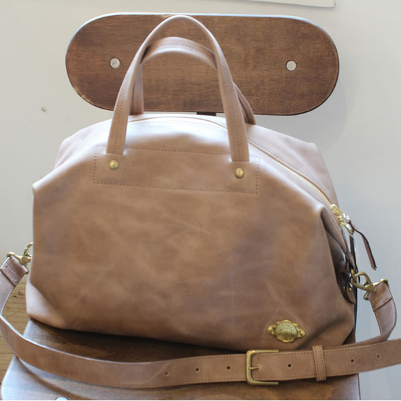 *送料無料* 2way Boston Bag / SAND BEIGE 2枚目の画像