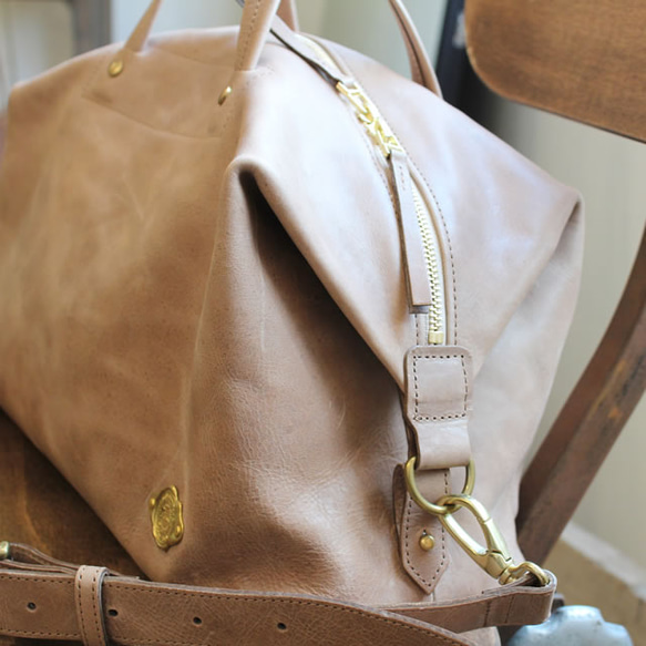 *送料無料* 2way Boston Bag / SAND BEIGE 4枚目の画像