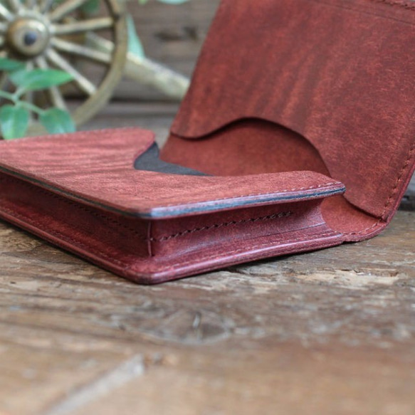 Takashi.S 様専用ページ Name Card Case / BRICK RED（単色、ボタン付き） 5枚目の画像