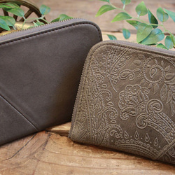 *送料無料* Soft Leather Compact Wallet / CHARCOAL GREY (paisley) 5枚目の画像