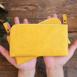 Soft Leather Compact Wallet / MANGO YELLOW(Paisley) *薄い 7枚目の画像