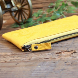 Soft Leather Compact Wallet / MANGO YELLOW(Paisley) *薄い 4枚目の画像