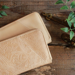 Soft Leather Round Long Wallet / LIGHT BEIGE(Paisley) 7枚目の画像