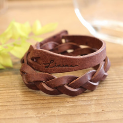 【全6色】MitsuAmi Bracelet / D BROWN *レザーブレスレット*プエブロ 3枚目の画像