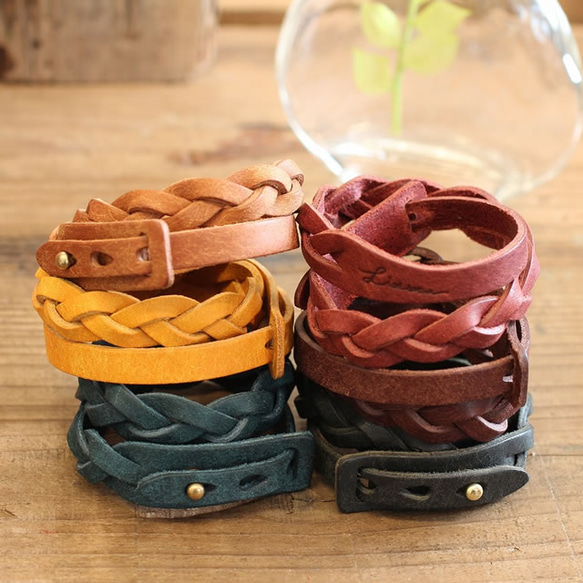 【全6色】MitsuAmi Bracelet / CAMEL *レザーブレスレット*プエブロ 6枚目の画像