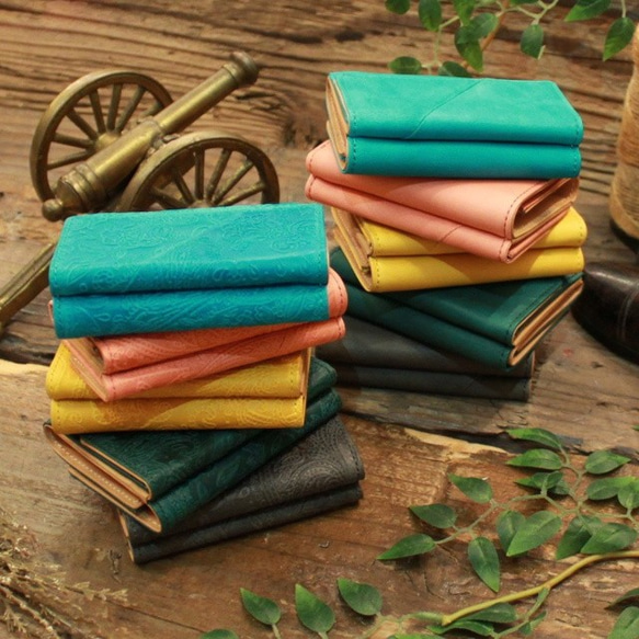 Soft Leather Mini Wallet / TURQUOISE BLUE (Paisley)*ミニ財布*革財布 7枚目の画像