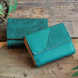 Soft Leather Mini Wallet / FOREST GREEN *ミニ財布*小さいお財布*革財布 2枚目の画像