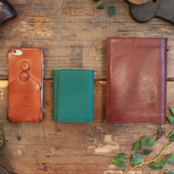 Soft Leather Mini Wallet / FOREST GREEN *ミニ財布*小さいお財布*革財布 8枚目の画像