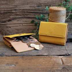 Soft Leather Mini Wallet / MANGO YELLOW *ミニ財布*小さいお財布*革財布 4枚目の画像
