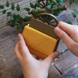 Soft Leather Mini Wallet / MANGO YELLOW *ミニ財布*小さいお財布*革財布 9枚目の画像