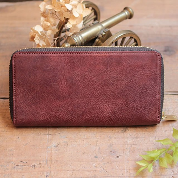 薄くて大容量な長財布/ Long Wallet　*Red Brown 3枚目の画像