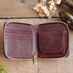 *送料無料* Half Wallet / RED BROWN *二つ折り財布*革財布 5枚目の画像