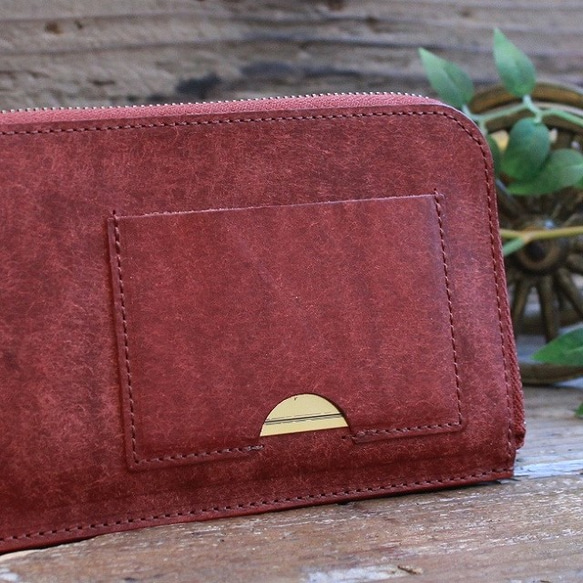 薄くて軽いお財布 / Pueblo Compact Wallet**Brick Red 7枚目の画像