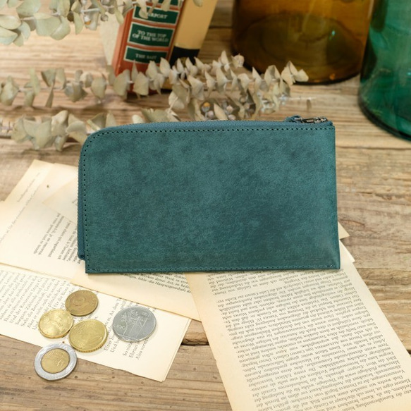 薄くて軽いお財布 / Pueblo Compact Wallet**Blue Green 3枚目の画像