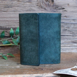 スタンダードな二つ折り財布 / Folded Wallet *BLUE GREEN (左利き用) 11枚目の画像