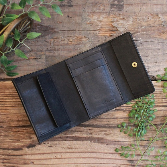 スタンダードな二つ折り財布 / Folded Wallet  *BLACK (右利き用) 4枚目の画像