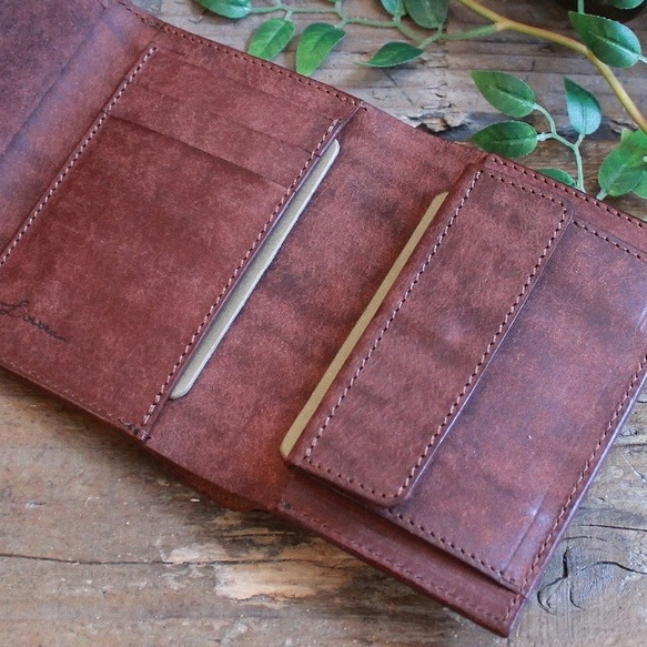 スタンダードな二つ折り財布 / Folded Wallet *D BROWN (左利き用) 6枚目の画像