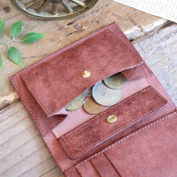 スタンダードな二つ折り財布 / Folded Wallet *D BROWN (左利き用) 7枚目の画像