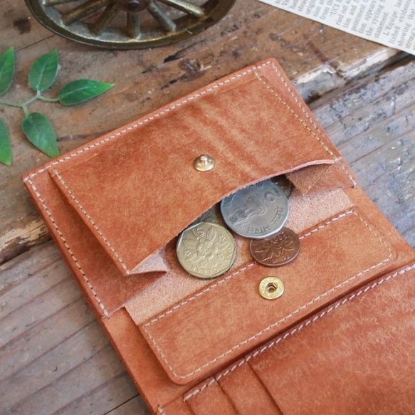 スタンダードな二つ折り財布 / Folded Wallet *CAMEL (左利き用) 7枚目の画像