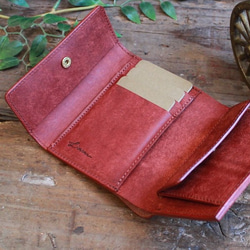 Folded Wallet / BRICK RED (左利き用) *二つ折り財布*革財布*プエブロ 5枚目の画像