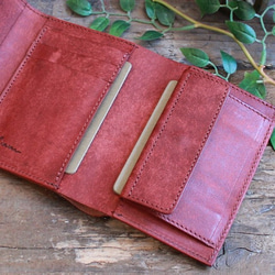 Folded Wallet / BRICK RED (左利き用) *二つ折り財布*革財布*プエブロ 6枚目の画像