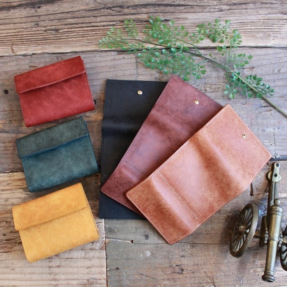 Folded Wallet / BRICK RED (左利き用) *二つ折り財布*革財布*プエブロ 10枚目の画像