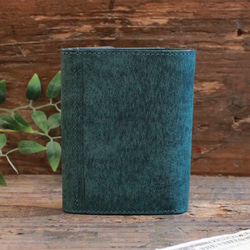 スタンダードな二つ折り財布 / Folded Wallet *BLUE GREEN (右利き用) 3枚目の画像