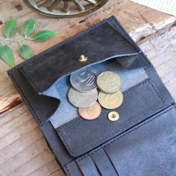 スタンダードな二つ折り財布 / Folded Wallet *BLACK (左利き用) 7枚目の画像