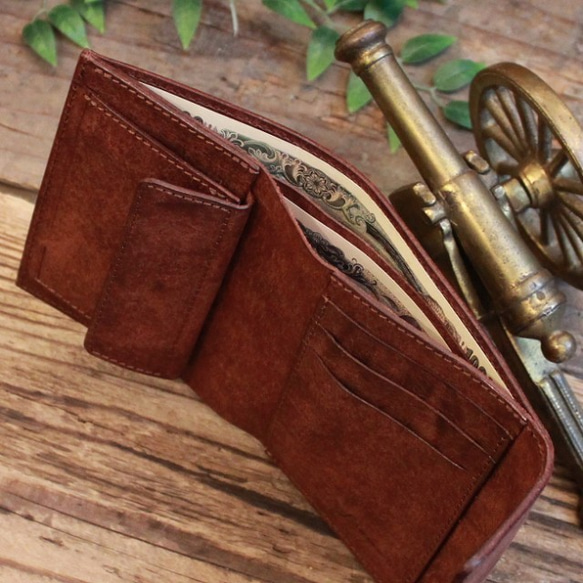 スタンダードな二つ折り財布 / Folded Wallet *D BROWN (右利き用) 8枚目の画像